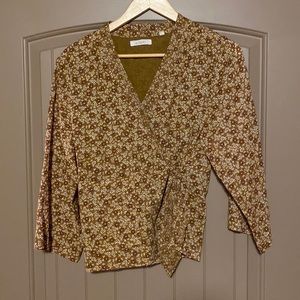 Dôen wrap top. Size L. 100% cotton.
